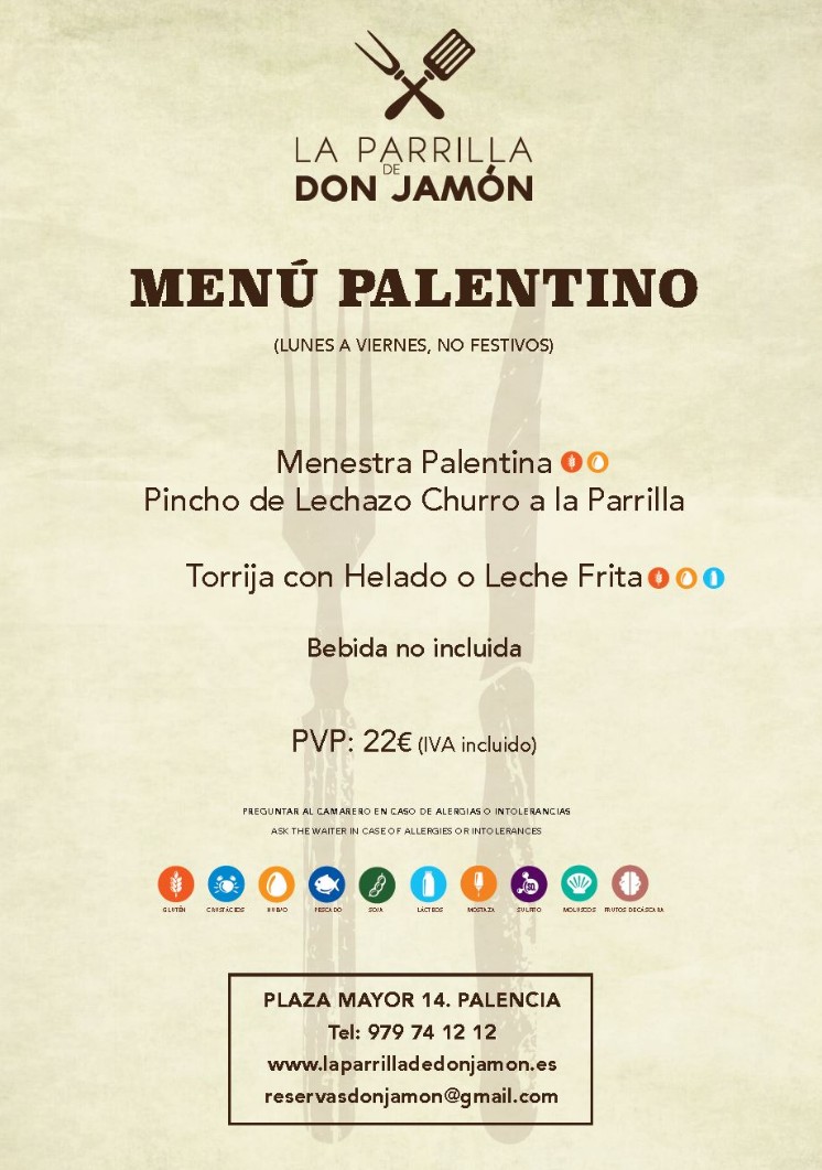 MENÚS La Parrilla de Don Jamón